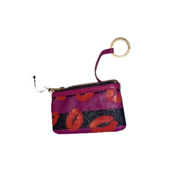 🆕 Marc by Marc Jacobs Multicoloured Lip Print Leather Coin Pouch - Picture 1 of 7